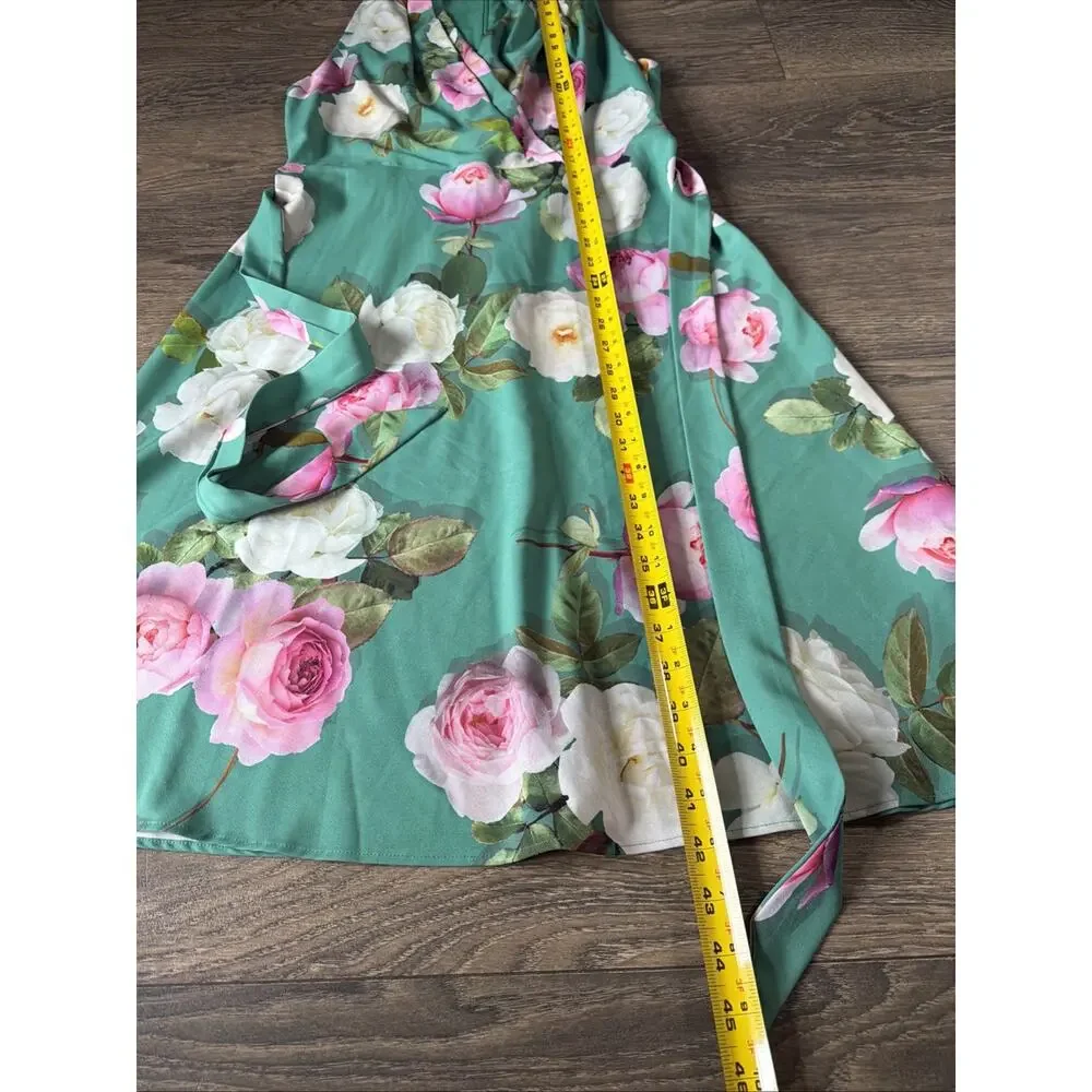 Adrianna Papell Floral Wrap Dress Fit & Flare Garden Party Cottagecore Size 8